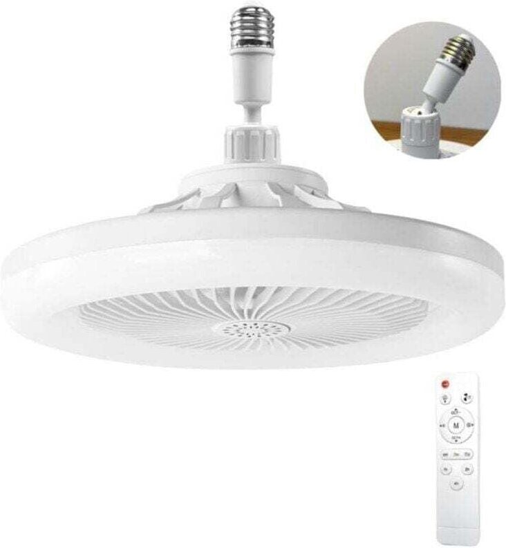 Deckenventilator mit Licht, Deckenventilator mit Fernbedienung, leiser Deckenventilator, dimmbare LED-Deckenleuchte E27,...