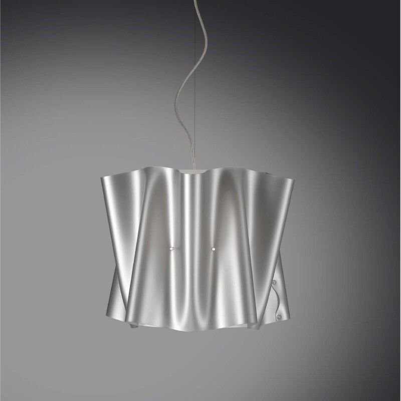 Pendelleuchte mit drei Leuchten folio Lampenschirm in Silber Polilux Durchmesser 60x H32 cm