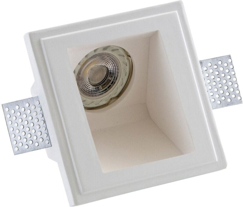 Trade Shop - Einbaustrahlerhalter aus Gips, verschwindend, 12 x 12 cm, quadratisch, LED-Deckenleuchten -