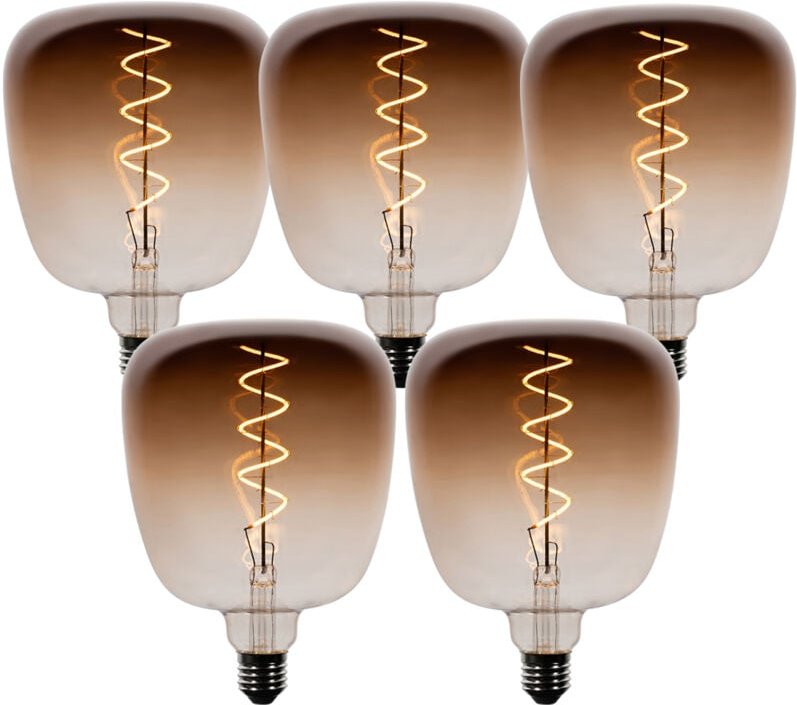 5er-Set E27 Dimmbare LED-Glühbirnen G140 Braun 4,9W 110 lm 1800K