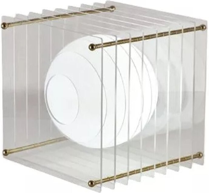 Trade Shop - LAMPADA DA TAVOLO LUME ATTACCO G9 IP20 IN RESINA ORO BIANCO DESIGN MODERNO MINIMALISTA D07 -