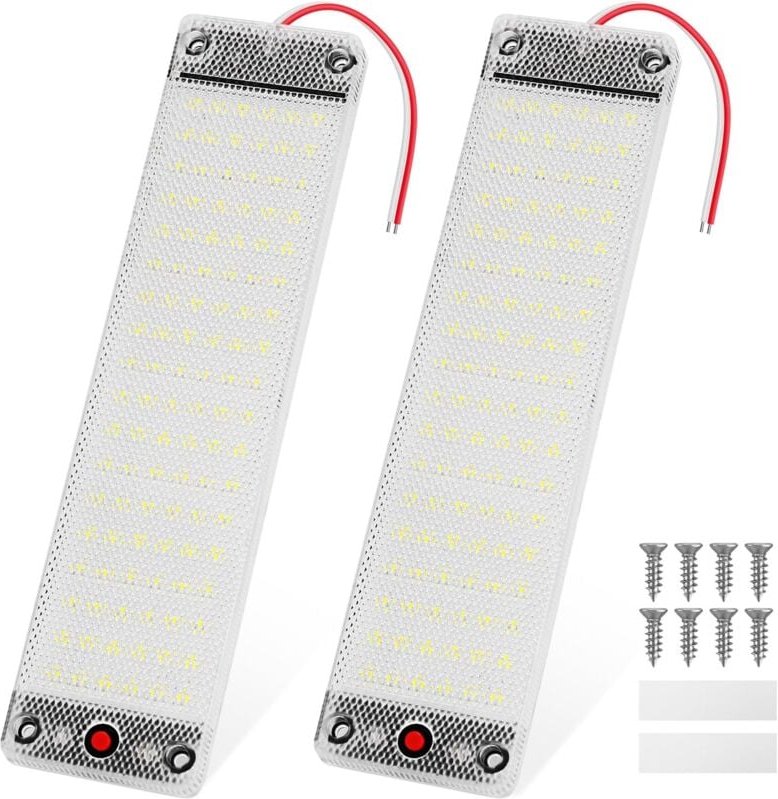 Gotrays - 108 LED-Innenleuchten, 12 v – 85 v, 12 w, Lichtlampe mit Ein-/Ausschalter für Auto, lkw, Wohnmobil, Wohnwagen,...