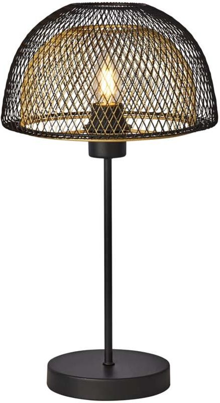 Searchlight - Tischleuchte Nachttischlampe Tischlampe schwarz gold Retro Leselampe h 47 cm