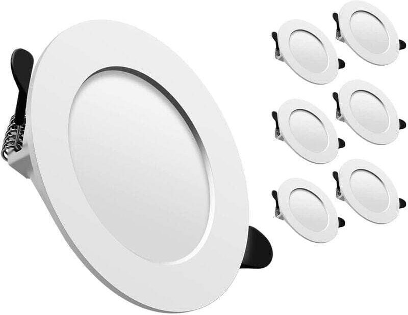 Einbau-Wand- und Deckenspot, LED-Einbauspot, extraflach 25 mm, 6000 K Kaltweiß, 5 W 500 lm, integriertes Glühlampen-Down...