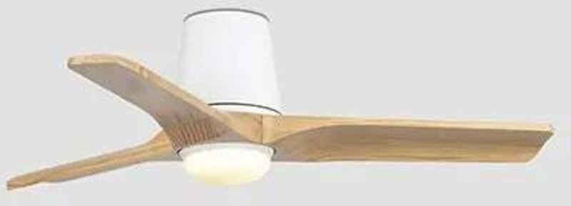 Faro Heypine Kleiner Deckenventilator mit 3 Flügeln, Mattweiß, Kiefernholz, mit Licht 2700 - 4000 - 6000 k