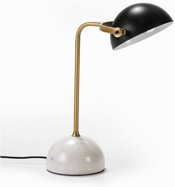 Tischlampe 36X25X48 Weißer Marmor/Goldmetall/Schwarz Ohne Glühbirne