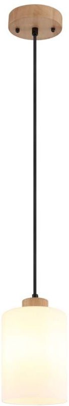 Hängeleuchte Pendelleuchte Deckenlampe Holz Glas braun opal matt H 120 cm