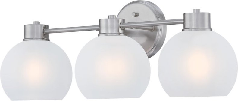 Dreiflammige Wandleuchte Dorney Nickel / Milchglas