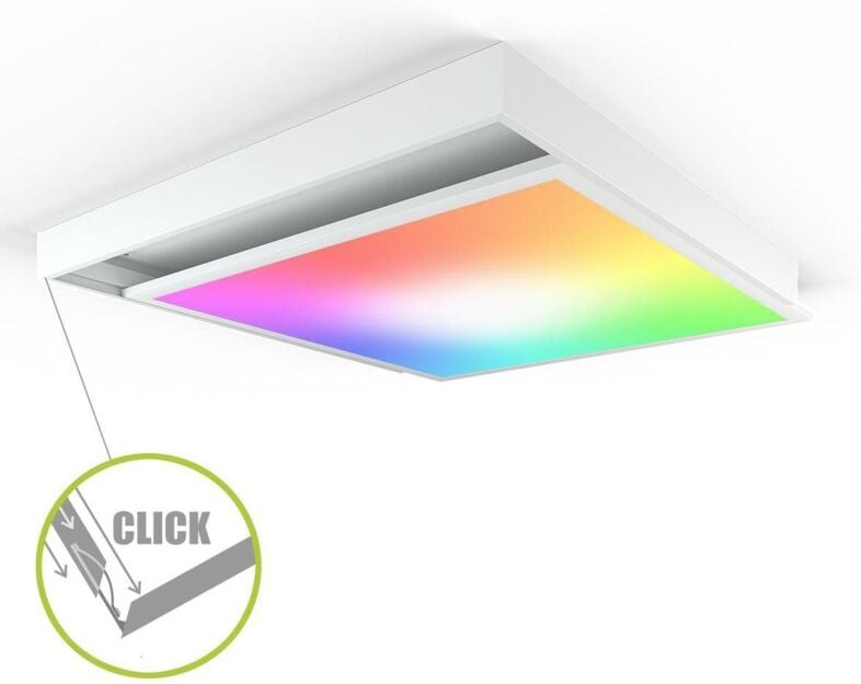 LED Panel Aufbaurahmen Click 60x60cm weiß Aufputz Montagerahmen
