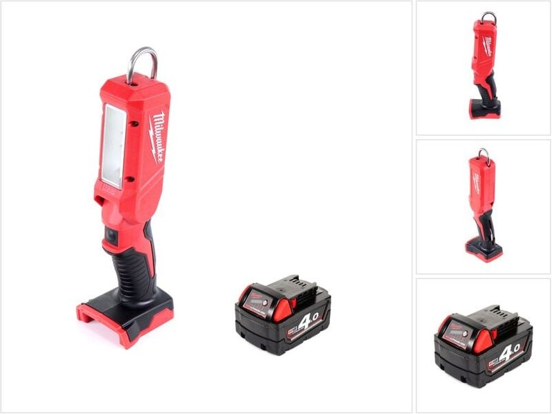 Milwaukee M18 IL-401 Akku Inspektionsleuchte mit 300 Lumen Solo + 1x 4,0 Ah Akku