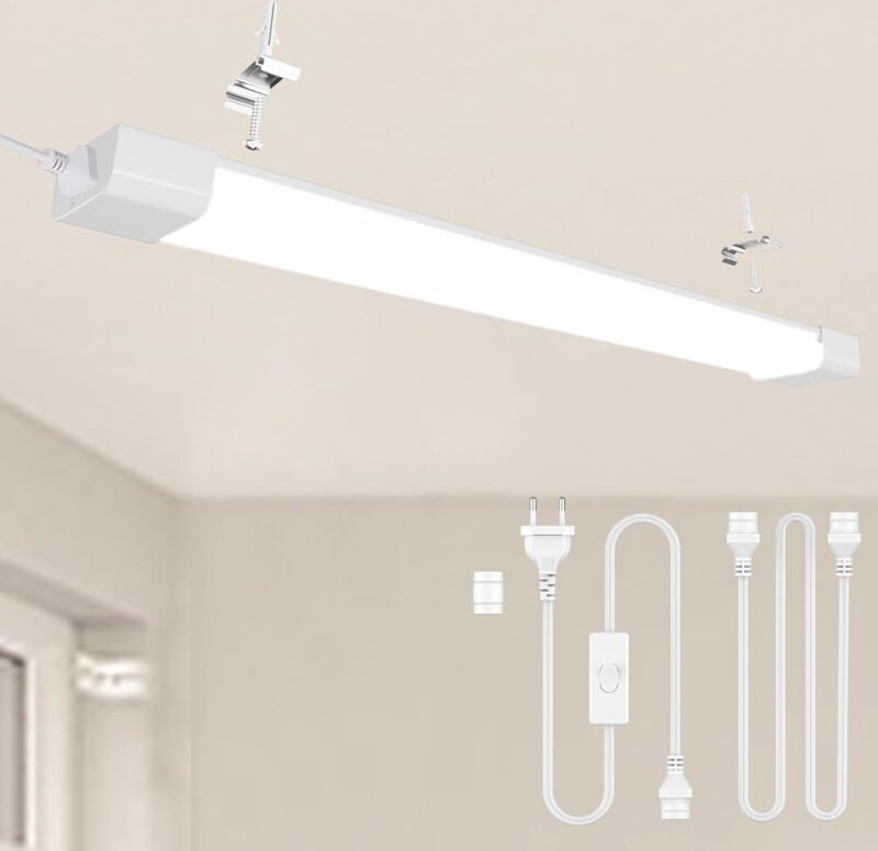Modlicht Feuchtraumleuchte 120cm LED Röhre 36W Neutralweiß Feuchtraumlampe IP65 Wandleuchte Werkstattlampe Kellerleuchte...