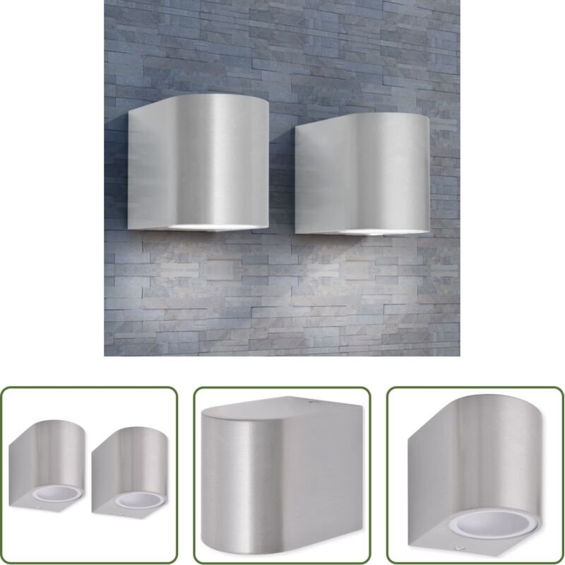 vidaXL Außenbeleuchtung - Außenwandlampe 2 Stk