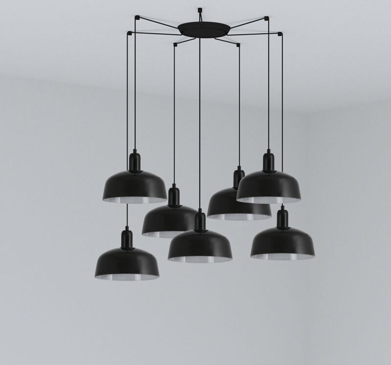 Thumbnail - Tatawin m Hängelampe 7 Lichter Schwarz 20340-120-7L