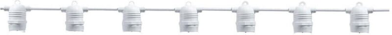 Trade Shop - Helle Kette mit 10 Lampenhalter E27 Verlängerbare dekorative Lichter IP54 P01-S01-10 - Weiß
