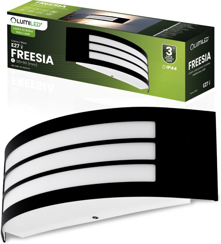 Gartenwandleuchte, E27, Schwarz, IP44, Freesia Lumiled
