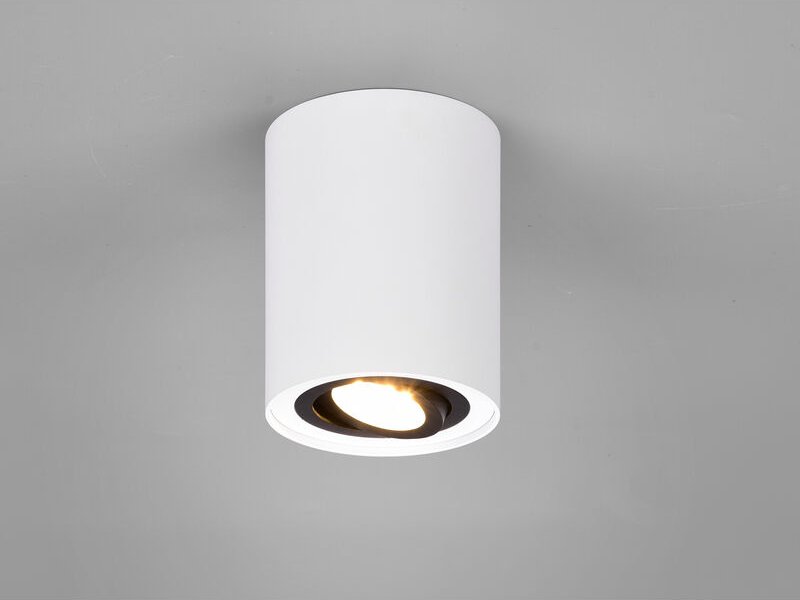 Trio Leuchten - Deckenstrahler cookie Weiß-Schwarz mit schwenkbarem GU10 Spot, ø 9,6cm