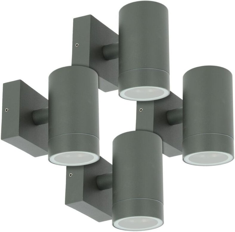 Arum Lighting - Set mit 4 Wandleuchten venice Anthrazit außen Single Beam GU10 IP54