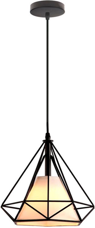 Industrielle Pendelleuchte Metall Käfig Hängende Deckenleuchte e27 Geometrisches für Wohnzimmer Schlafzimmer,Schwarz