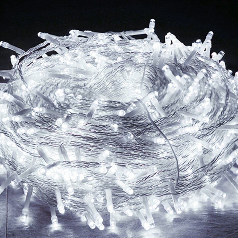 Thumbnail - SWANEW 100m 500 LED Lichterkette Wasserdicht Beleuchtung weihnachtslicht Leuchte Vorhang,KaltWeiß