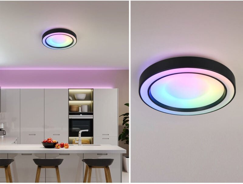 Led Deckenleuchte arco mit Fernbedienung & rgb Farbwechsler, ø 40cm