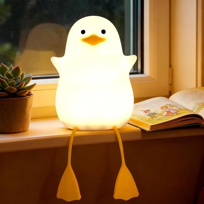 Nachtlicht für Kinder, niedliches Enten-Nachtlicht, weiche Silikon-Tier-Nachttischlampe, dimmbares Nachtlicht mit Touch-...