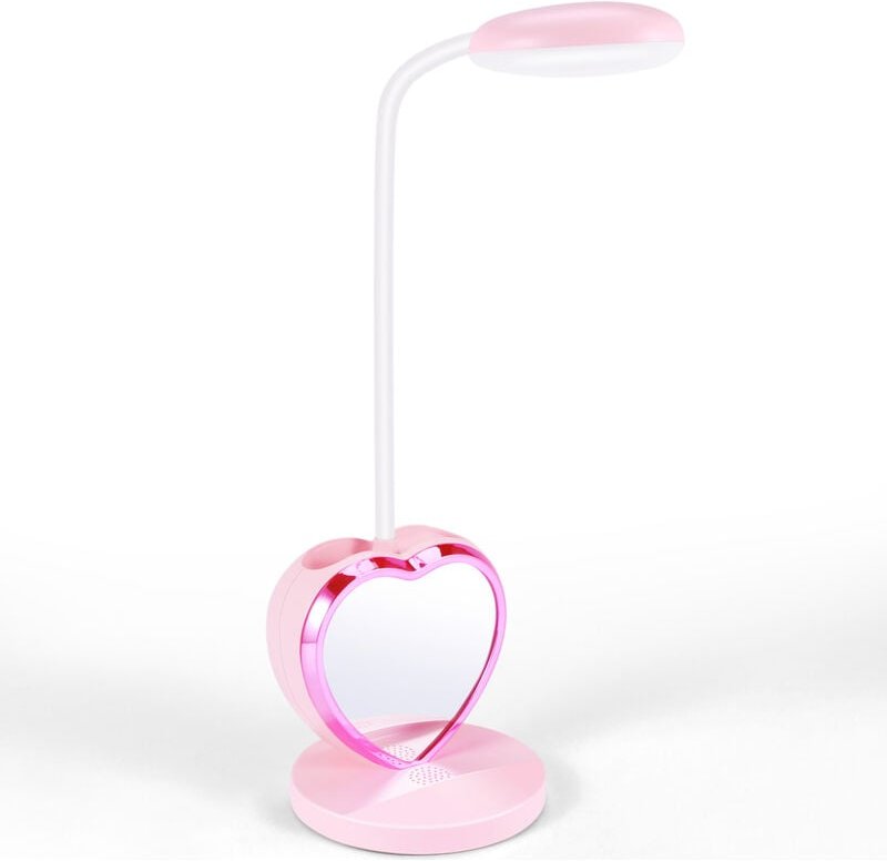 Tlily - LED-Schreibtischlampe für Mädchen, wiederaufladbar mit USB-Ladeanschluss und Stifthalter, augenschonend, dimmbar...