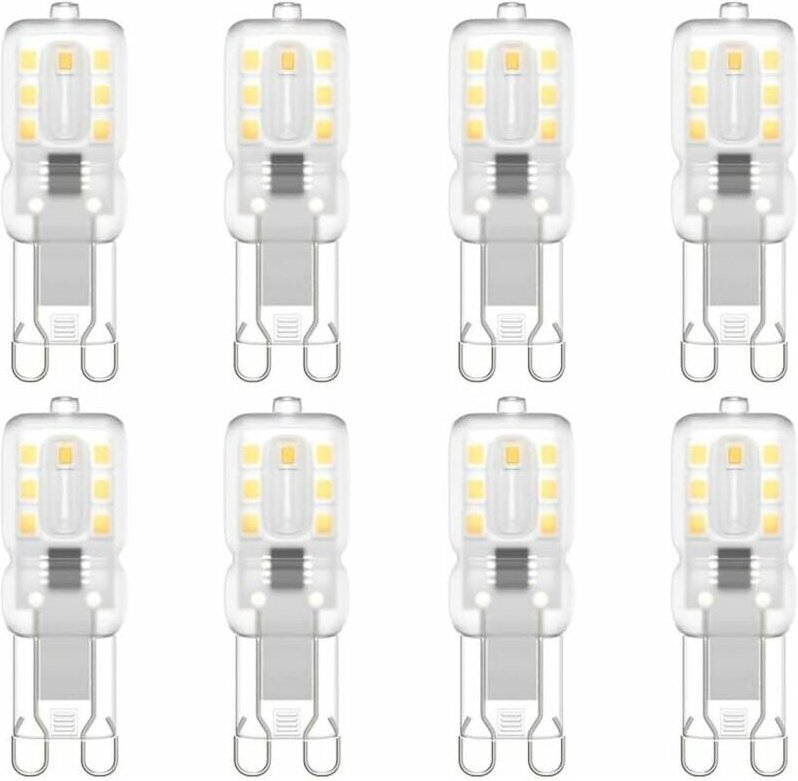 G9 LED-Lampe, G9 LED 220 V, Neutralweiß 3000 K, 3 W (entspricht 30 W Halogenlampe), 8er-Pack