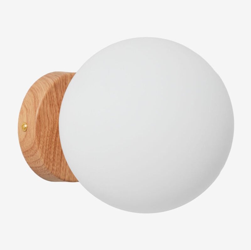 SKLUM Wandlampe für Badezimmer aus Edelstahl mit Kristallkugel Uvol Traditional Braun Natur