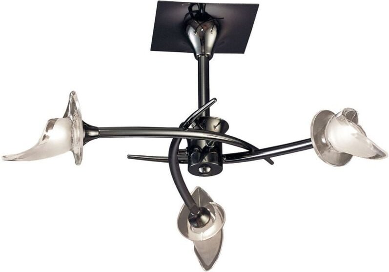 Inspired Mantra - Flavia - Semi Flush Decke Round 3 Light G9, Schwarz Chrom