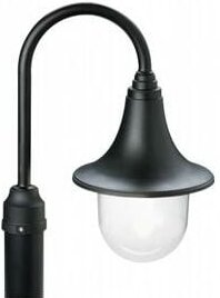 Transparenter Kunststoffpfosten, Durchmesser 60mm, maximale Lampenhöhe 150mm, IP43 Schwarz