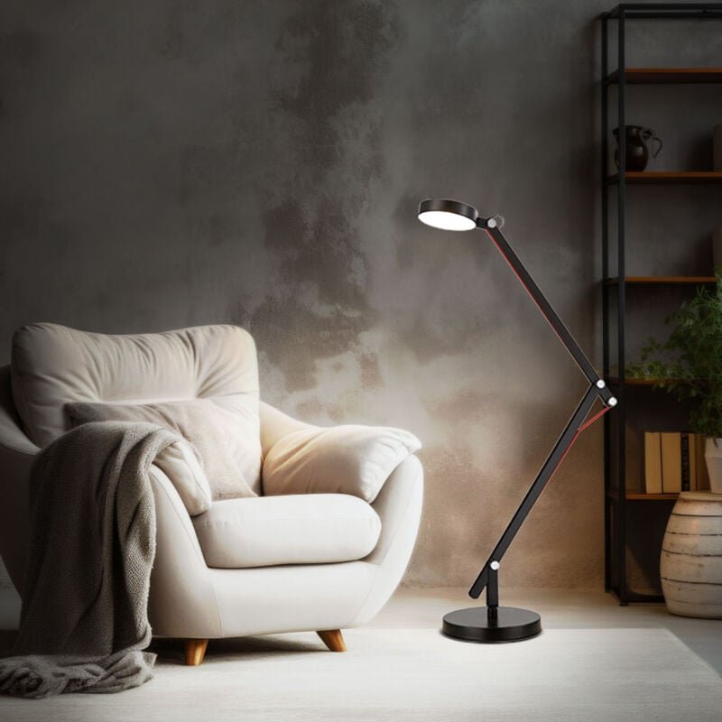 Tischleuchte Wandleuchte Klemmleuchte Stehlampe Tischlampe Schlafzimmer, Spot beweglich, Metall schwarz, Gelenke, Schalt...