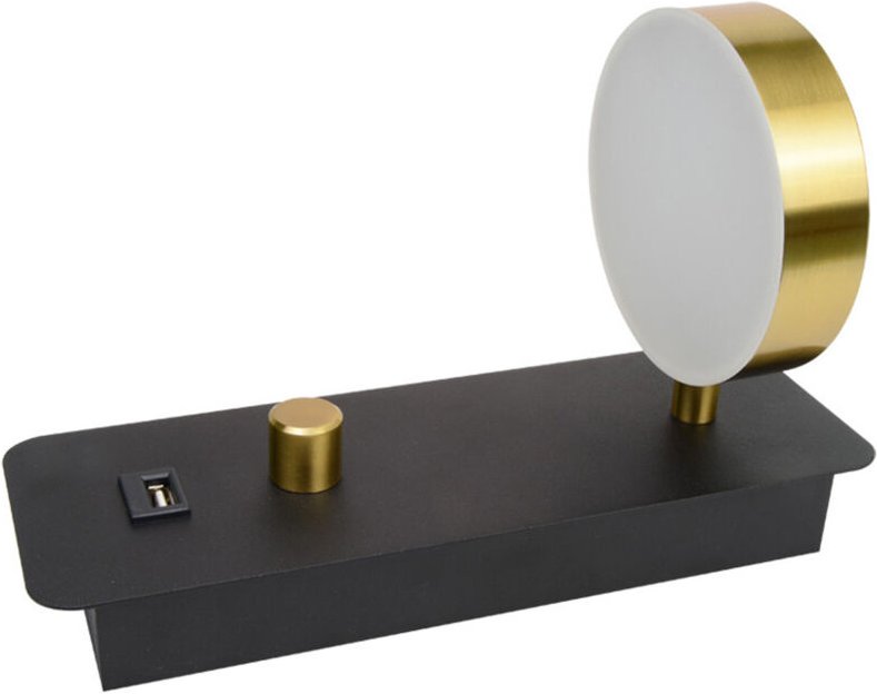 Wandleuchte für den Innenbereich, LED-Wandleuchte mit Drehschalter, einstellbarer Helligkeit, Nachttischleuchte mit USB-...