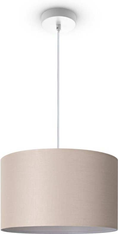 Paco Home Deckenleuchte Wohnzimmer Pendelleuchte Esstisch Esszimmerlampe E27 Uni Stoff Pendelleuchte - Weiß, Beige (Ø38 ...