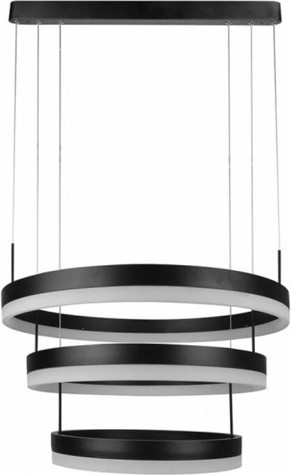 LED-Hängeleuchter mit 3 Kreisen 80W Metall Farbe Schwarz 3000K Triac Dimmbar