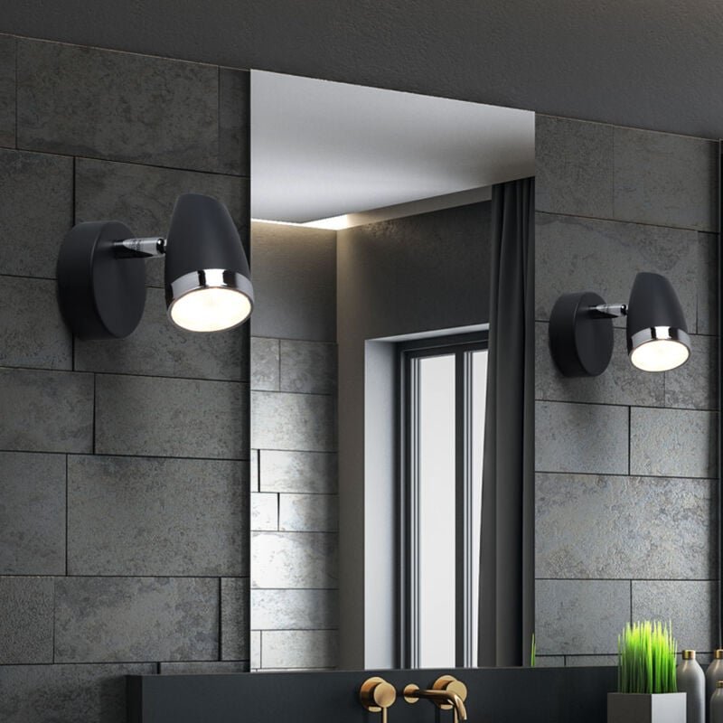 Etc-shop - 2x led Wand Spot Leuchten Wohn Zimmer Strahler Dielen Chrom Lampen verstellbar