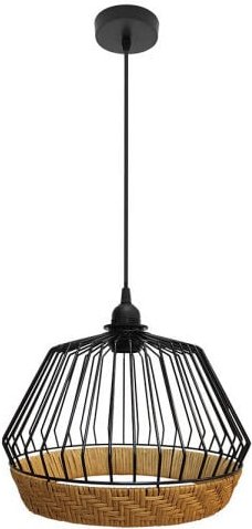 Hugo - fabrilamp Hängeleuchte de Decke 1xe27 Schwarz/natur 30d