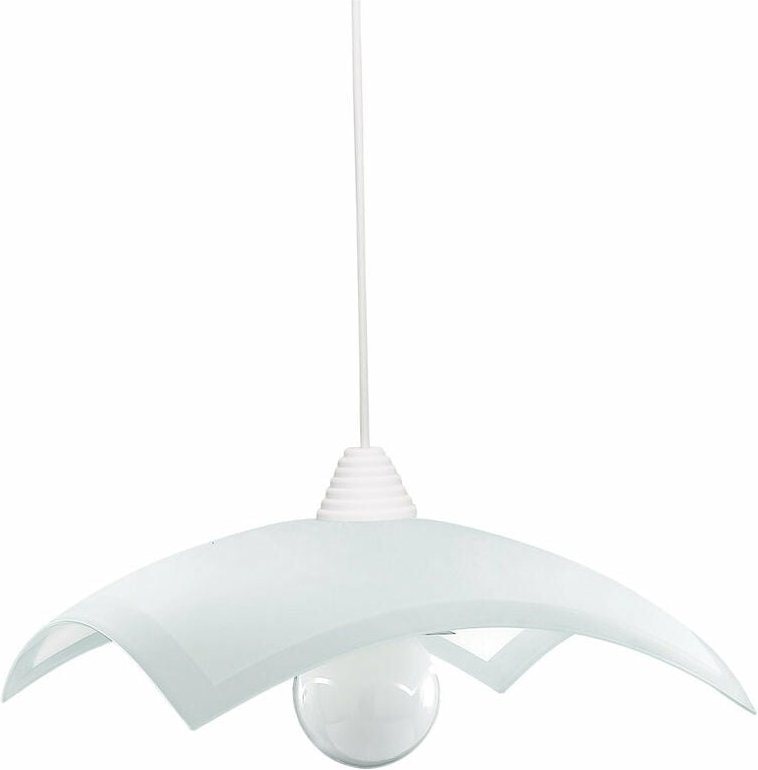 40x40 Aufhängung mit weißem Rahmen und Flachglas, 1xE27.