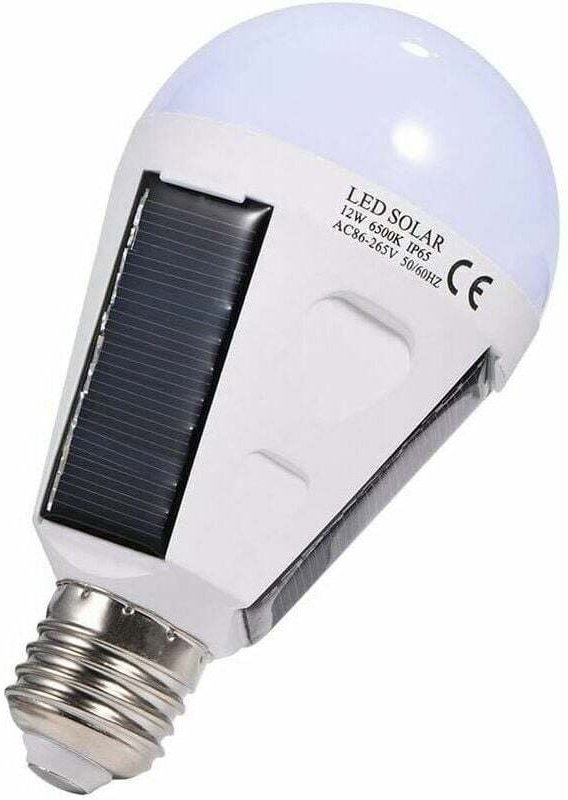 Solar-LED-Lampe, E27 IP65, tragbar, Notbeleuchtung, mit Haken (12W)