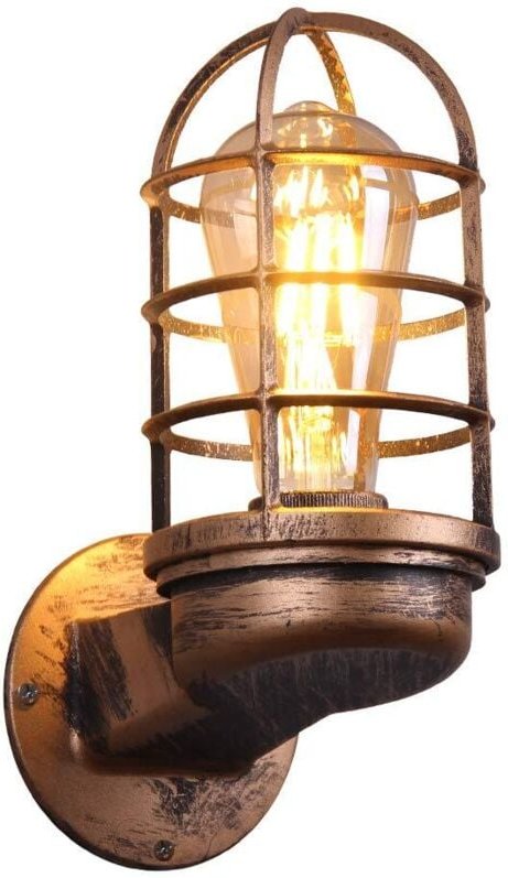 Retro-Wandleuchte, Vintage-Industriebeleuchtung, rustikale Wandlampen, Draht-Metallkäfig-Wandleuchte, Retro-Beleuchtungs...