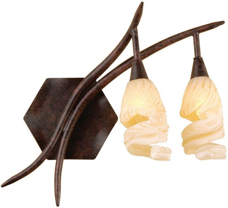 Inspired Mantra Fusion Gaudi Gaudi Wandleuchte, rechts geschaltet, 2-flammig, G9, Braun/Schwarzoxid