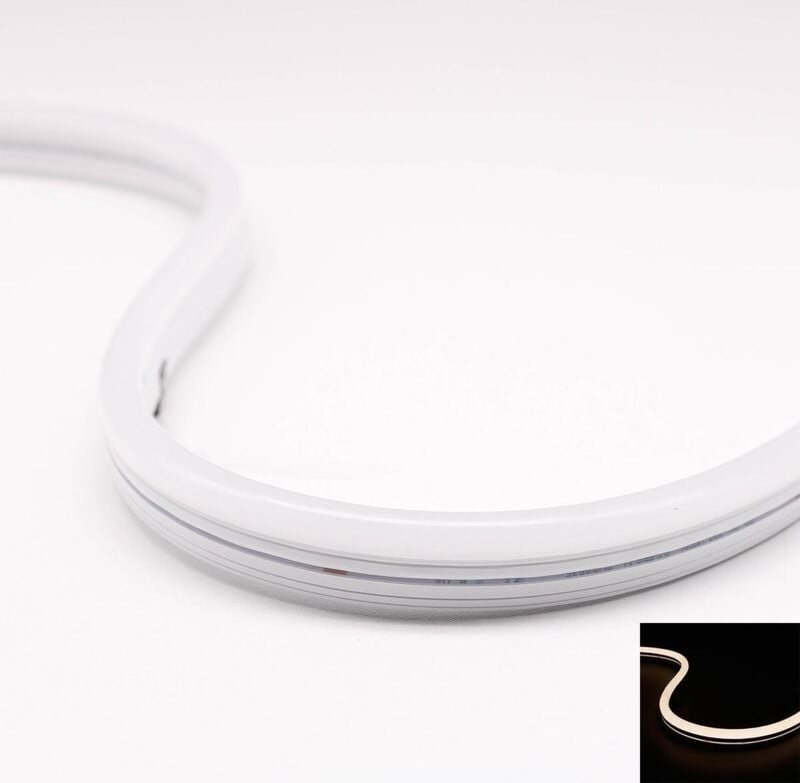 Neon 24V LED Streifen 5M 10W/m 84LED/m 7mm - Lichtfarbe: Neutralweiß 4000K - Schutzart: IP65