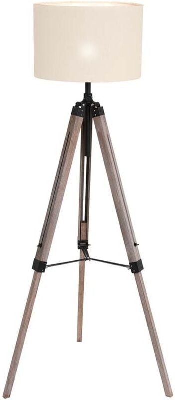 Stehlampe - Triek - weiß - leinen metall - ø 75cm - E27 - Mexlite