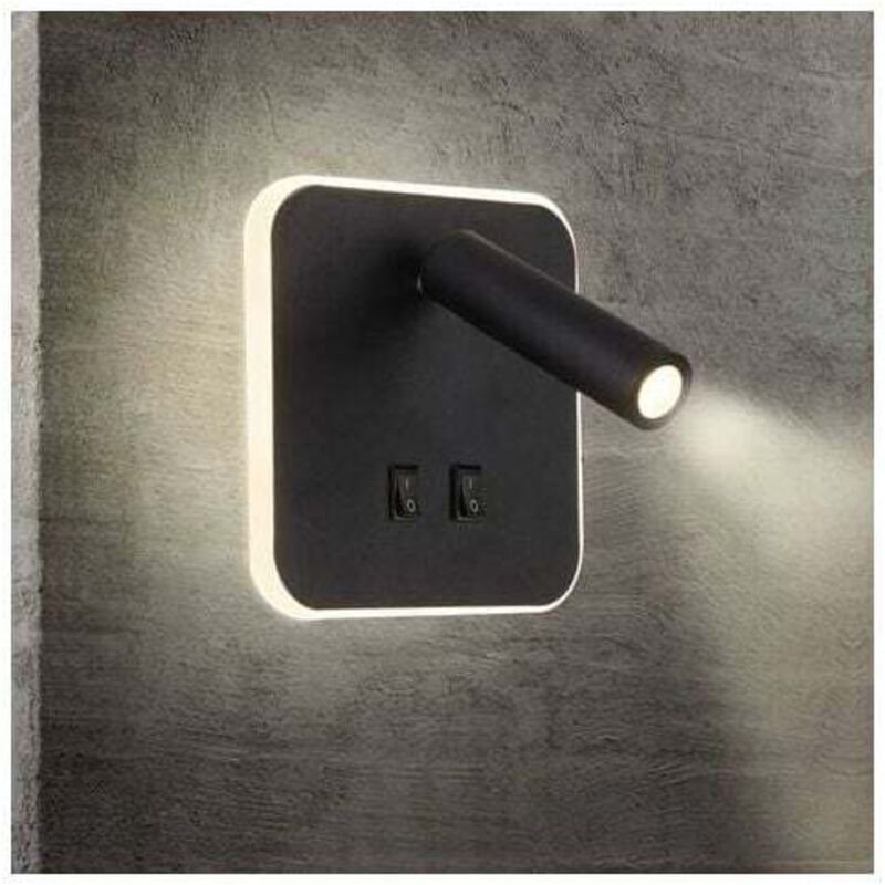 Led Nachttischleuchten Innen Hotel Wandlampe Bett Wandleuchten Flur Wandlampe mit Schalter Schwarz 13W (Quadratisch) - A...