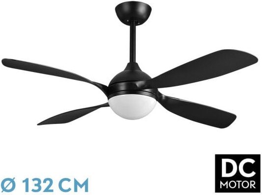 Lüfter Dc Livorno 30w 3250lm Schwarz 132d 4stufig 3000k,4500k,6000k, Fernbedienung+ Timer+ Speicher - Fabrilamp