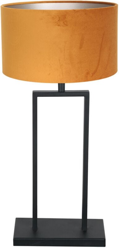 Tischlampe - Stang - schwarz - metall veloursstoff - - Steinhauer