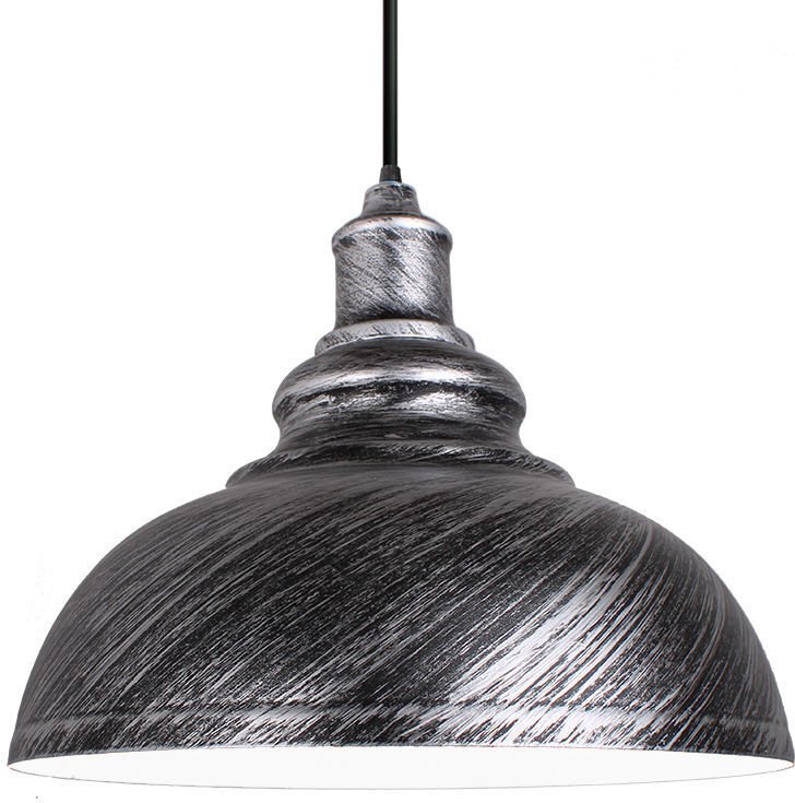 Industrielle Hängeleuchte Metall Eisen Hutform Hängende Deckenleuchte für Wohnzimmer Esszimmer,Silbergrau