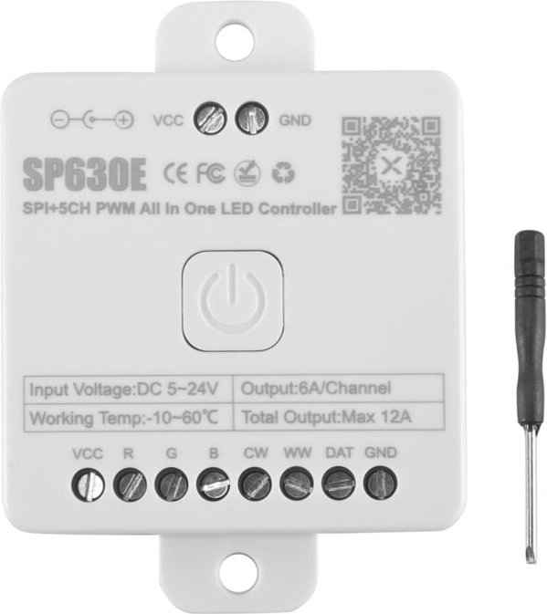 SP630E Bluetooth-LED-Controller unterstützt PWM Monochrome CCT RGB RGBW RGBCCT oder SPI TTL IC-Chipstreifen WS2811 WS281...
