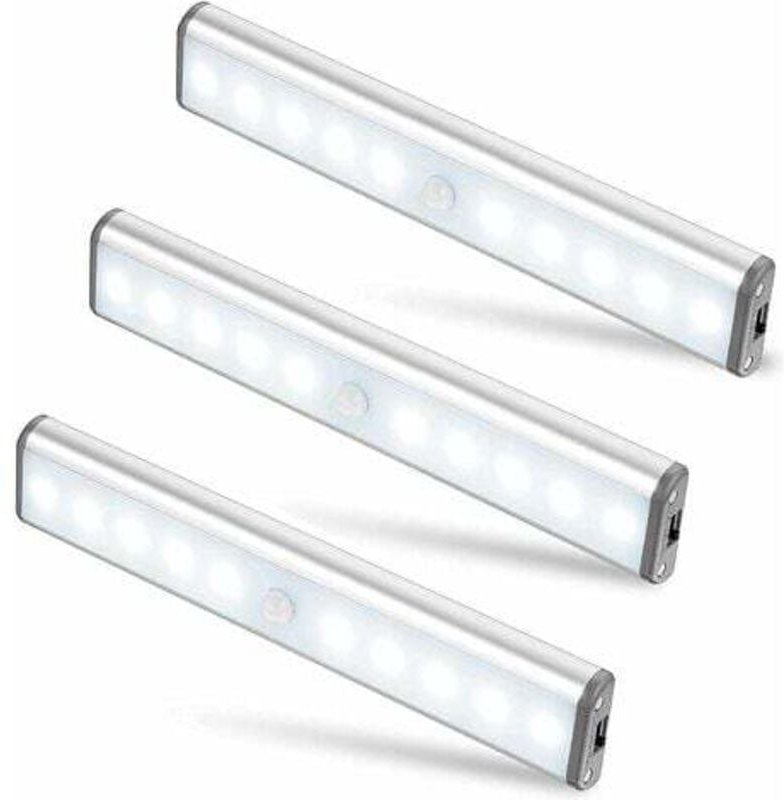 Thumbnail - 3er-Set, 10 LED-Lampen, kabellos, wiederaufladbar über usb, magnetisiert, Bewegungssensor, 2 Beleuchtungsmodi, tragbar. ...