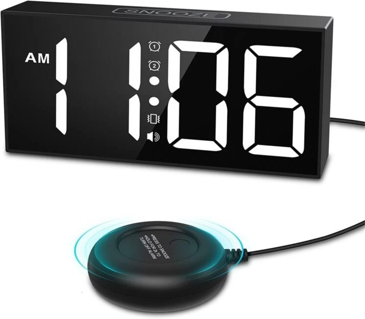 Vibrationswecker 7,5 Zoll großes Display led Laut