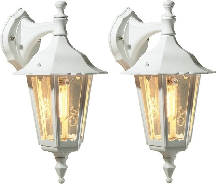 Konstsmide - 2er-Set hängende Wandleuchten firenze, E27, Aluminium weiß